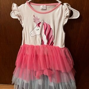 Girls Pink Unicorn dress